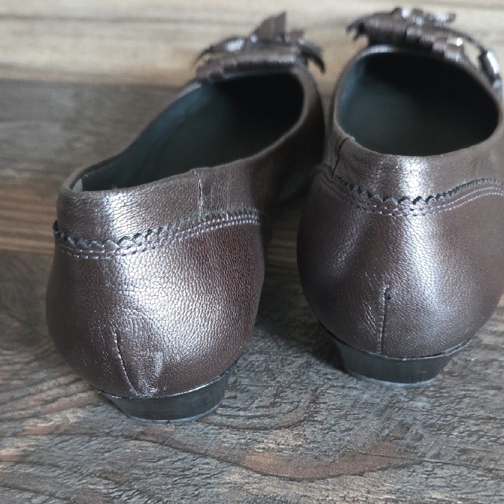 Stuart Weitzman Metallic Charcoal Loafers - Picture 11 of 12